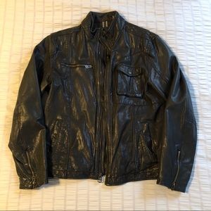 Cole Haan Black Leather Jacket Size Medium